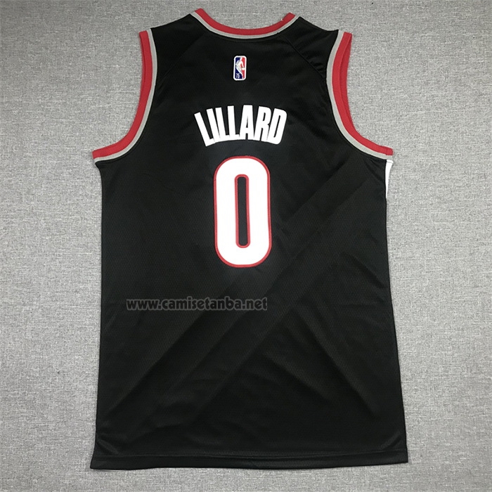Camiseta Portland Trail Blazers Damian Lillard #0 Icon 2021-22 Negro